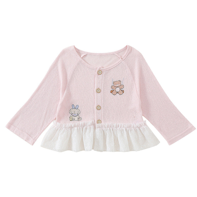 Children's Lightweight Cartoon Jacquard Sun Protection Top