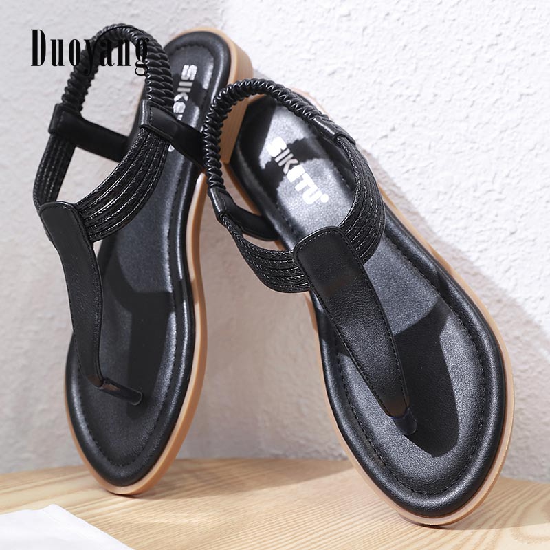 Elastic strap pu sandals women platform shoes solid classic casual shoes women sandals summer female sandal deals