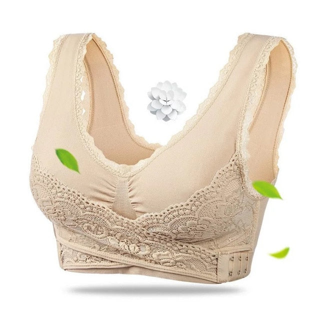 Cross Anti-sagging Underwear Gather Women Bra Brassiere Side Buckles Sexy Sleeping Casual Seamless