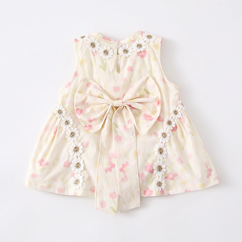 Cute Floral Baby Dress Sweet Princess Style Onesie for Girls