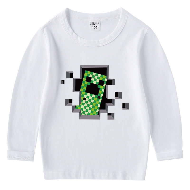 Children's pure cotton T-shirt long sleeved top