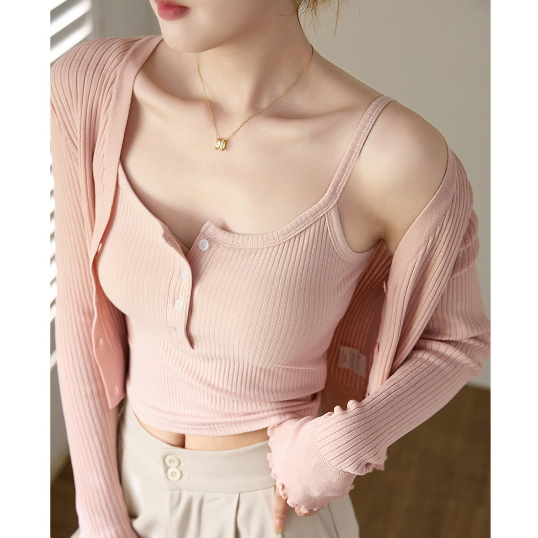 Buttoned Underwear Inner Layer Sexy Backless Upper