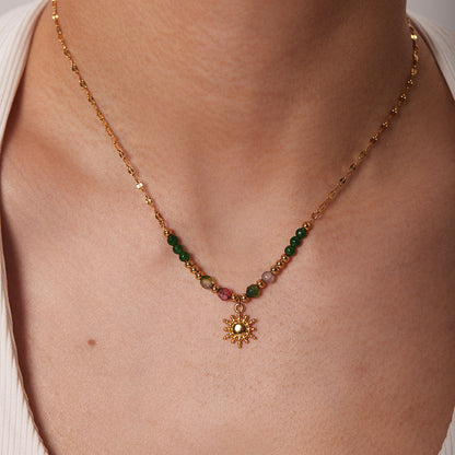 French fashion retro INS style necklace, sun pendant, accessories for women