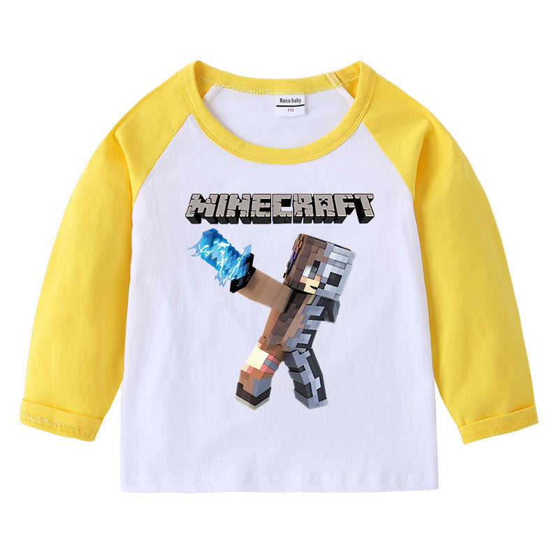 Children's T-shirt round neck cartoon long sleeved top