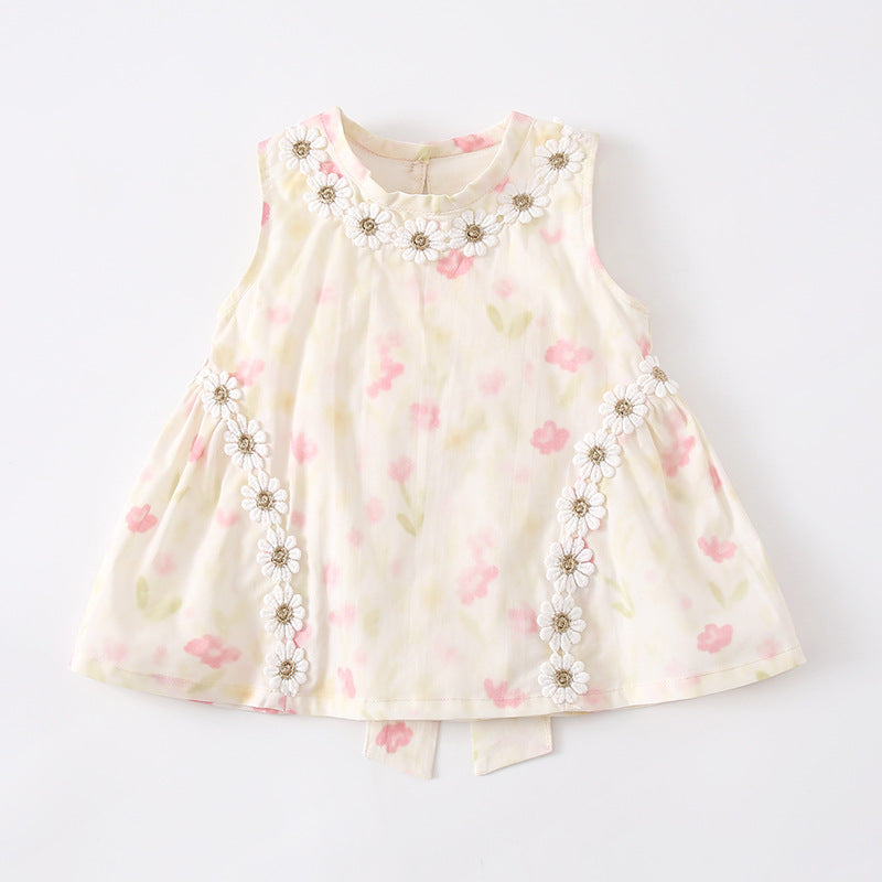 Cute Floral Baby Dress Sweet Princess Style Onesie for Girls