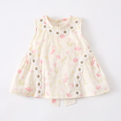 Cute Floral Baby Dress Sweet Princess Style Onesie for Girls