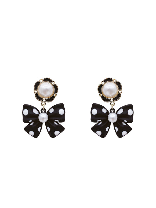 Asymmetrical black and white crystal earrings for women luxury korean accessories