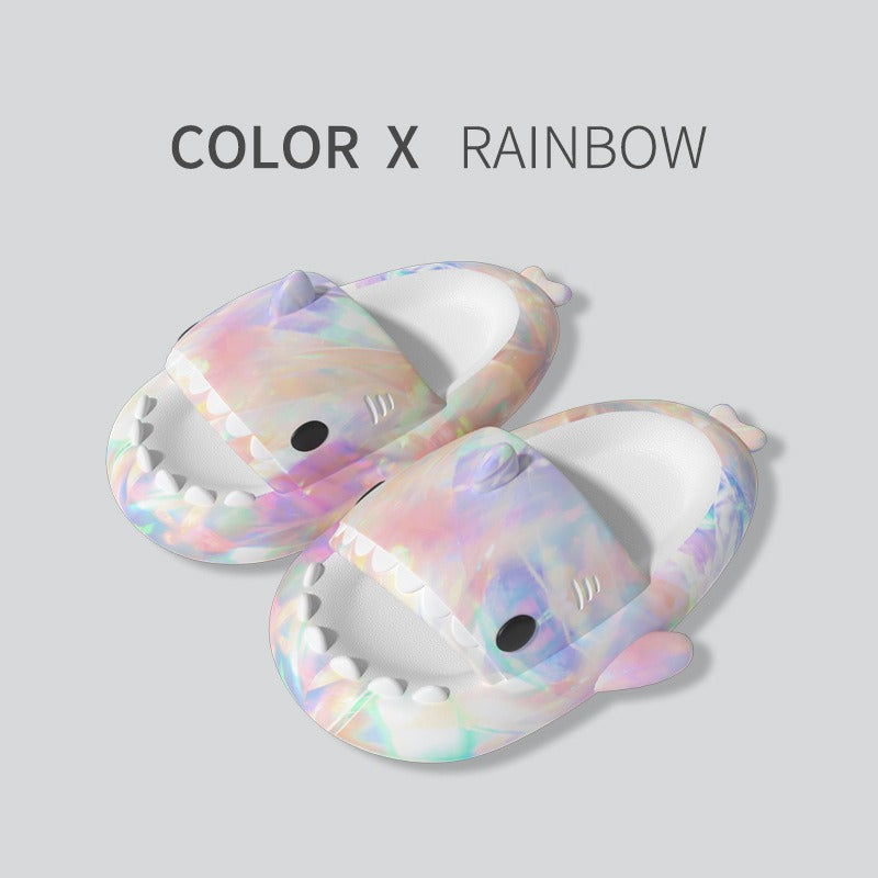 Women Heart Pattern Cartoon Shark Shape Single Band EVA Slippers Platform Cartoon Beach Sandals Woman Shoes