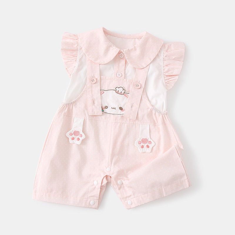 Cute Baby Girls' Set, Striped Short Sleeve Top