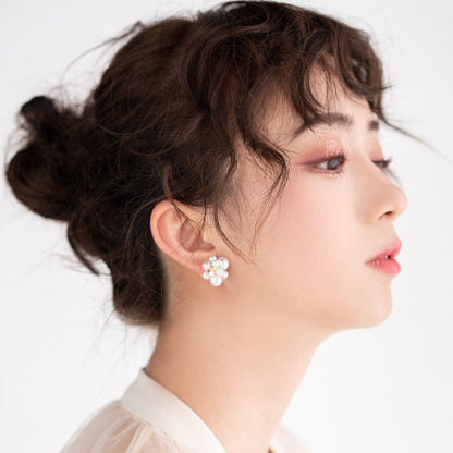 Flowers and stars earrings European and American fashion accessories temperament high-end earrings for women