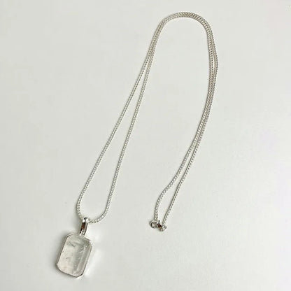 Luxury Large Square Crystal Necklace Cooper Alloy for Women Jewelry Trendy Vintage Charm  Accessories Sweater Chain
