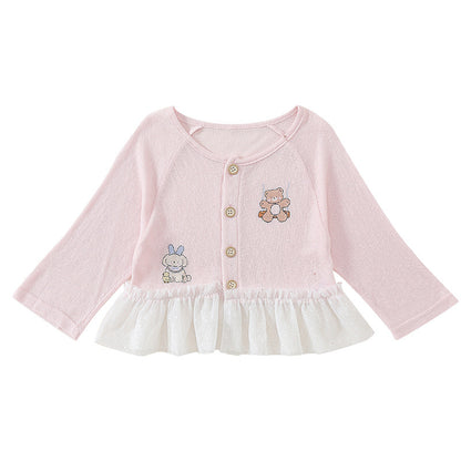 Children's Lightweight Cartoon Jacquard Sun Protection Top