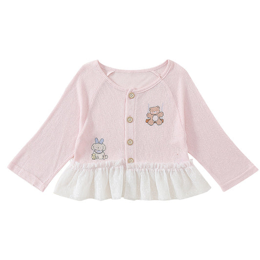Children's Lightweight Cartoon Jacquard Sun Protection Top