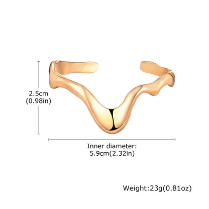 Punk Wave Open Cuff Bangles for Women, Adjustable Irregular Arm Bracelet Jewelry Accessories