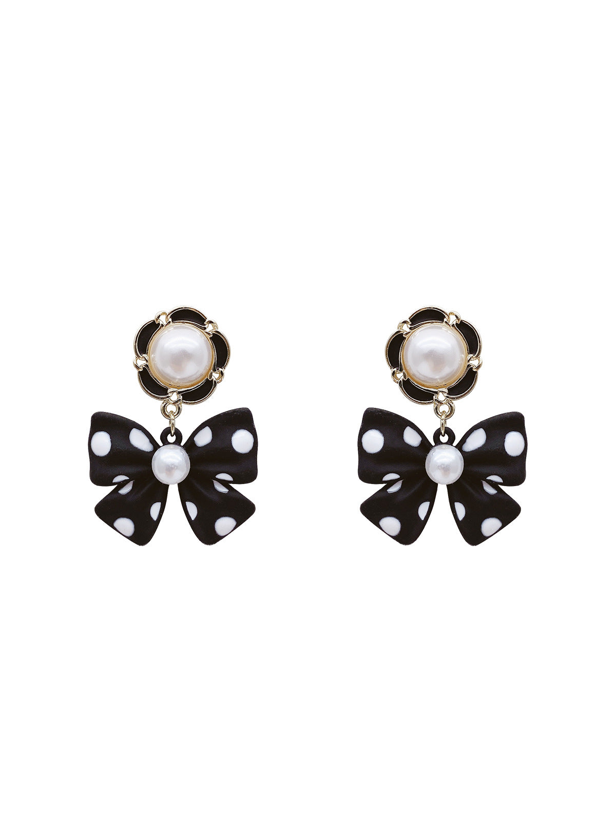 Asymmetrical black and white crystal earrings for women luxury korean accessories