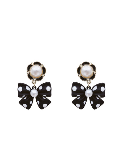 Asymmetrical black and white crystal earrings for women luxury korean accessories