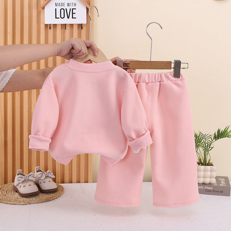 Baby girl autumn hoodie long sleeved two-piece set