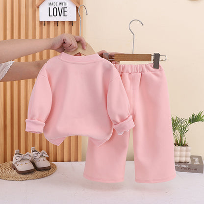 Baby girl autumn hoodie long sleeved two-piece set