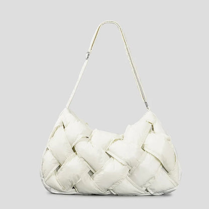 Fashion Woven Padded Women Shoulder Bags Designer Nylon Down Cotton Crossbody Bags Casual Hobos Puffer Bag Large Tote Bag