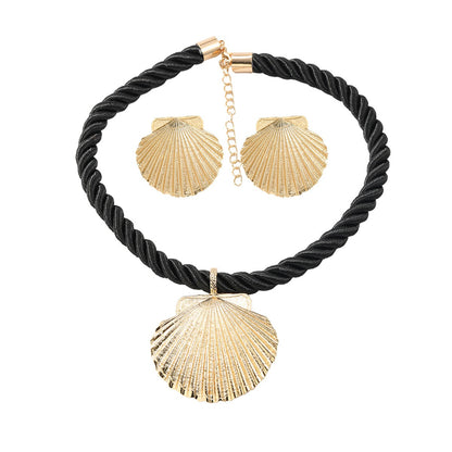 Necklace combination set for women alloy shell pendant European and American style party accessories