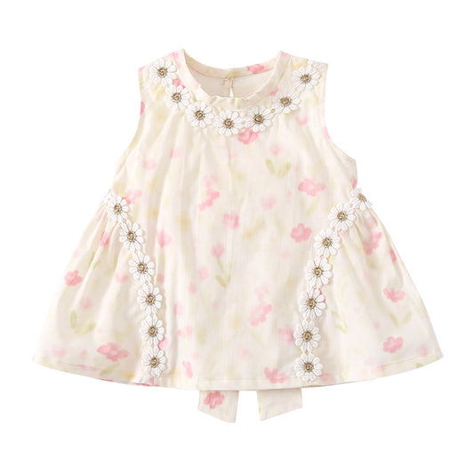 Cute Floral Baby Dress Sweet Princess Style Onesie for Girls