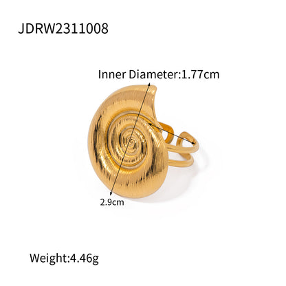 Ins style stainless steel conch spiral loop high-end earrings and earrings accessories for women
