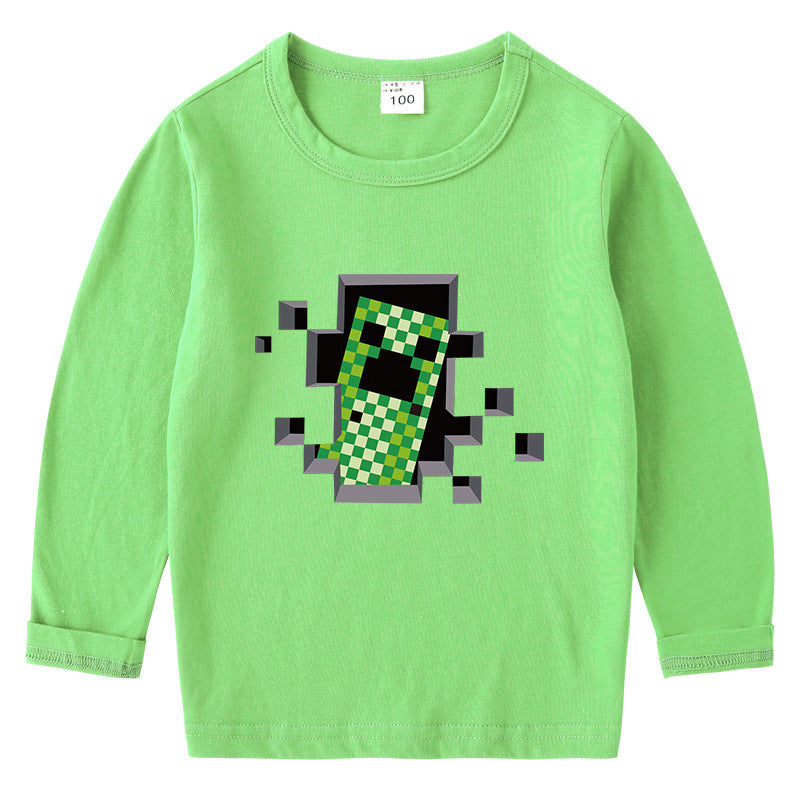 Children's pure cotton T-shirt long sleeved top
