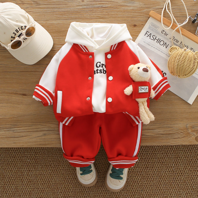 Three piece set of children's baseball uniform