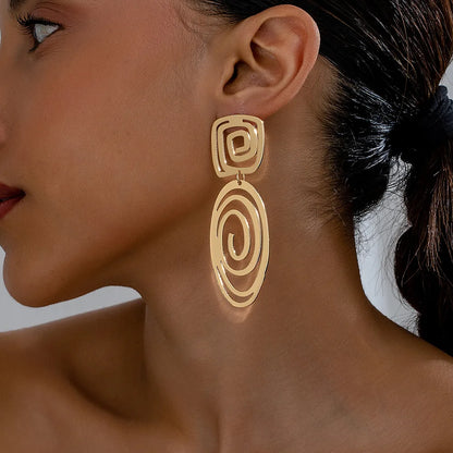 stud earrings for women Linear ring exaggerated style geometric ear accessories holiday party gift fashion jewelry