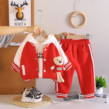 Three piece set of children's baseball uniform