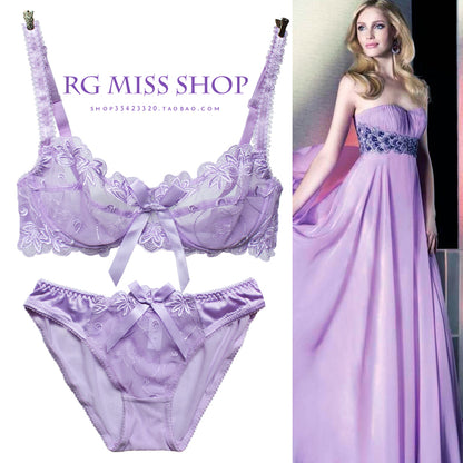 transparent bra panties lace bra set New embroidery bras underwear women set plus size lingerie sexy C D cup Ultrathin