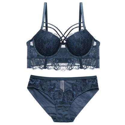 lace strap push up bra set padding cup beautiful bra model sexy underwear women bra panties set fit girl