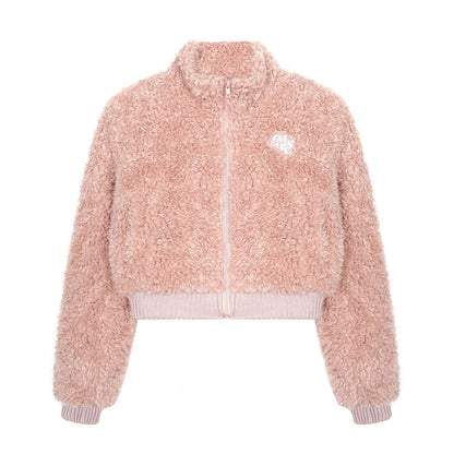 Lamb wool thick short cotton clothing for women