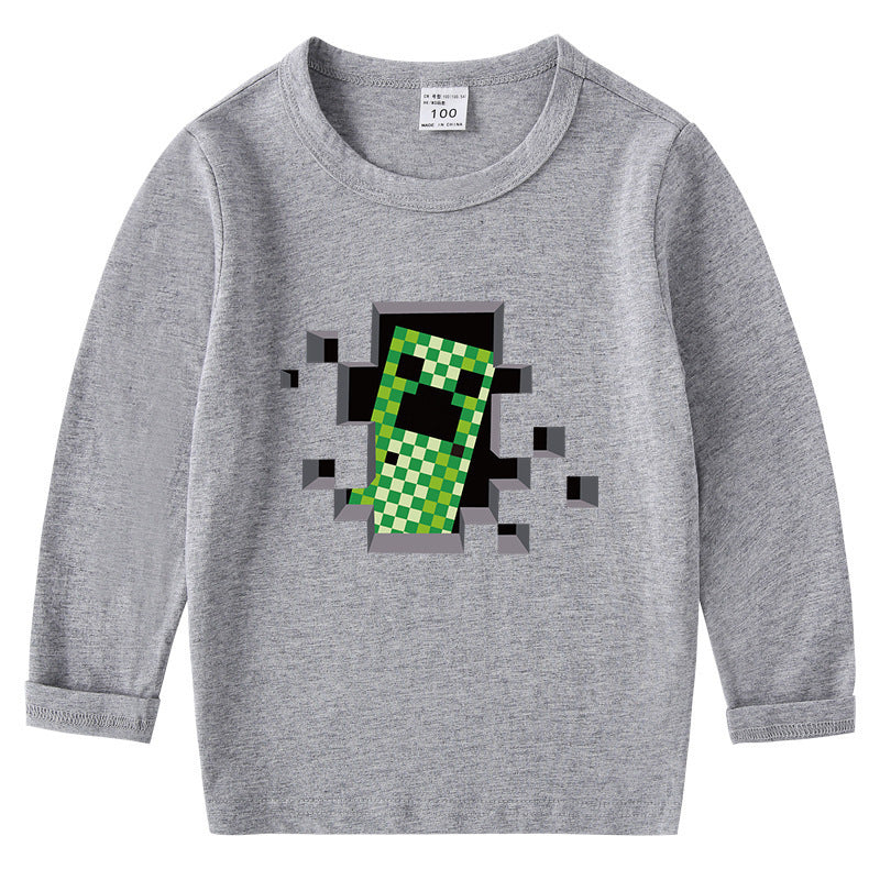 Children's pure cotton T-shirt long sleeved top