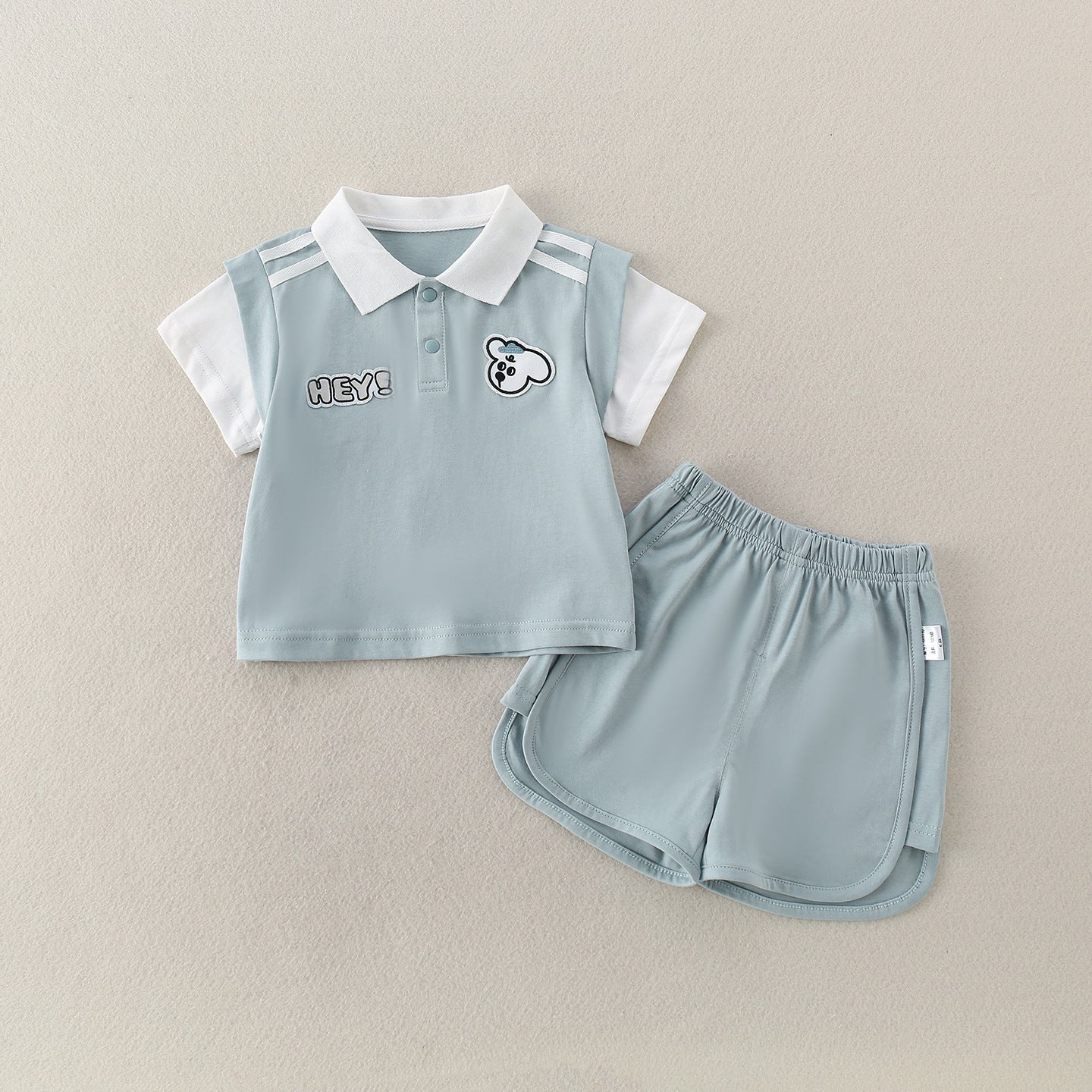 Children's Lightweight Cartoon Printed Short Sleeve Two-Piece Set