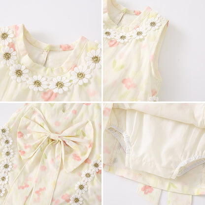 Cute Floral Baby Dress Sweet Princess Style Onesie for Girls