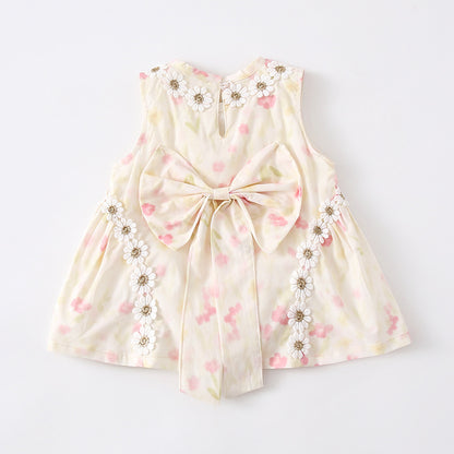 Cute Floral Baby Dress Sweet Princess Style Onesie for Girls