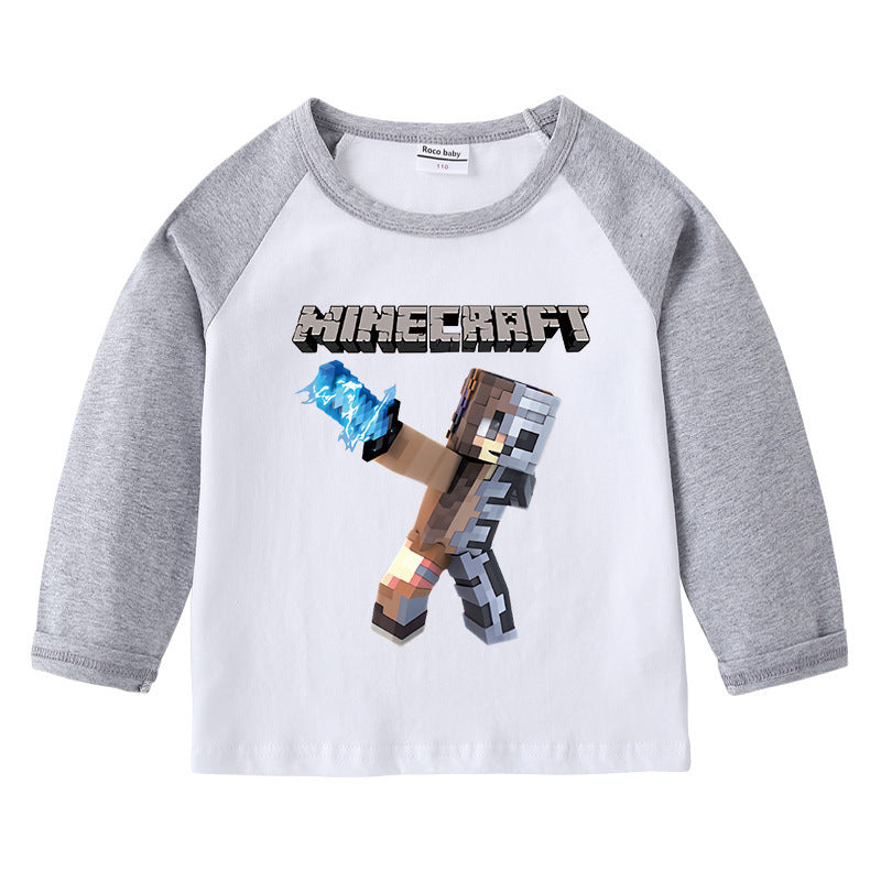 Children's T-shirt round neck cartoon long sleeved top