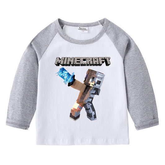 Children's T-shirt round neck cartoon long sleeved top