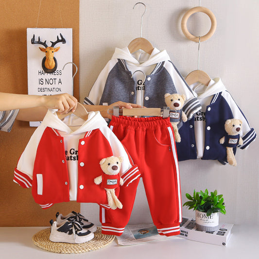 Three piece set of children's baseball uniform