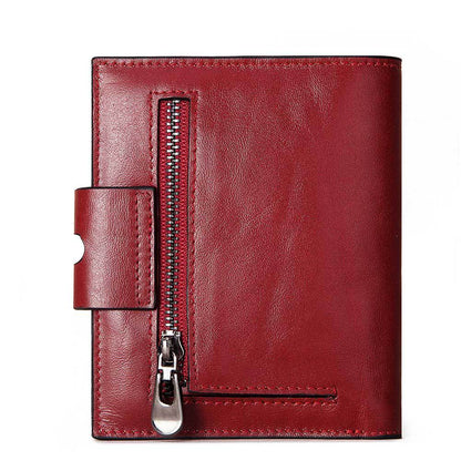 RFID Women Wallets Leather Short Korean Style Multifunctional Bags Leather Women's Multi-Card Coin Purse