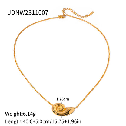 Ins style stainless steel conch spiral loop high-end earrings and earrings accessories for women