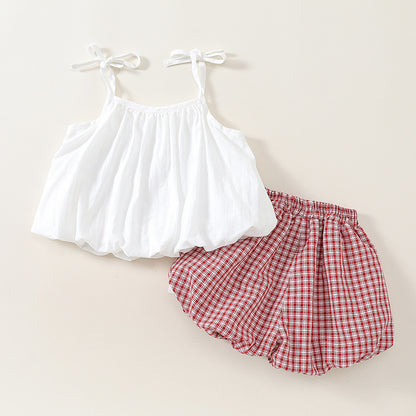 Girls' Lightweight Sleeveless Top Two-Piece Set