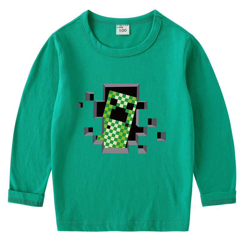 Children's pure cotton T-shirt long sleeved top