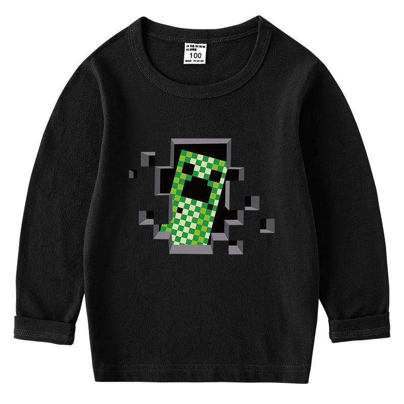 Children's pure cotton T-shirt long sleeved top