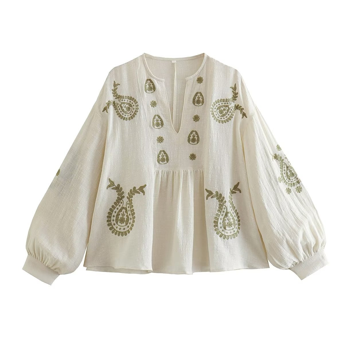 Summer women's clothing new loose cotton embroidered shirt top for women