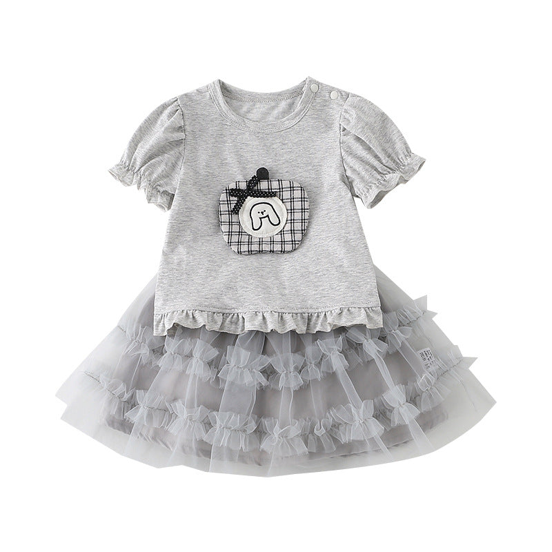 Girls' Outfit Set Cartoon Romper Short Sleeve