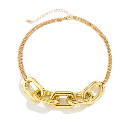 Geometric button versatile necklace for women, minimalist punk style necklaces, exaggerated accessories