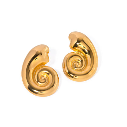 Ins style stainless steel conch spiral loop high-end earrings and earrings accessories for women