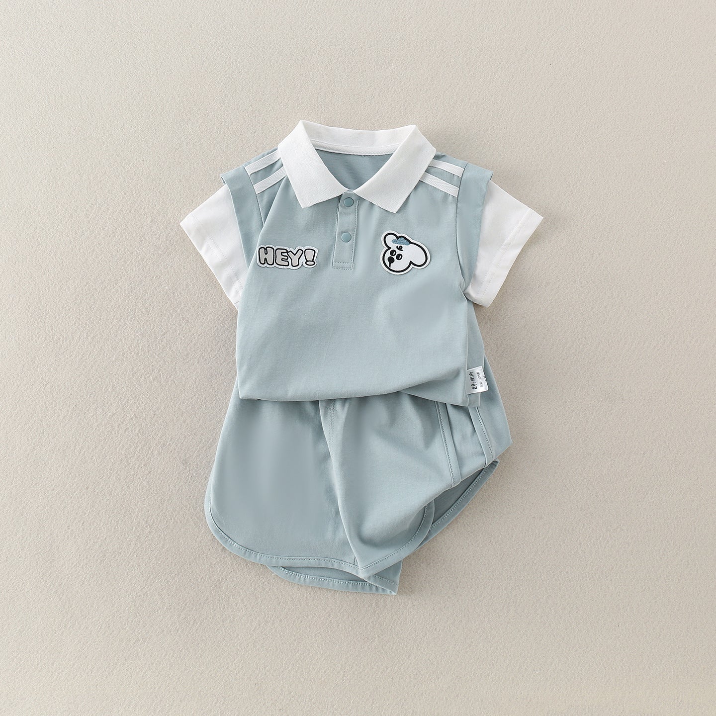 Children's Lightweight Cartoon Printed Short Sleeve Two-Piece Set